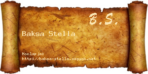 Baksa Stella névjegykártya
