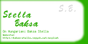 stella baksa business card